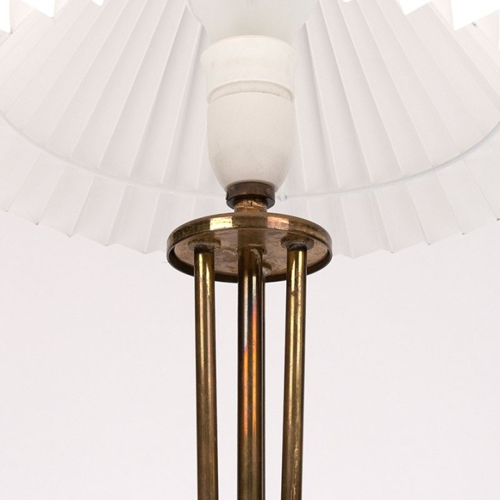 Set of Mid-Century vintage table lamps with brass details