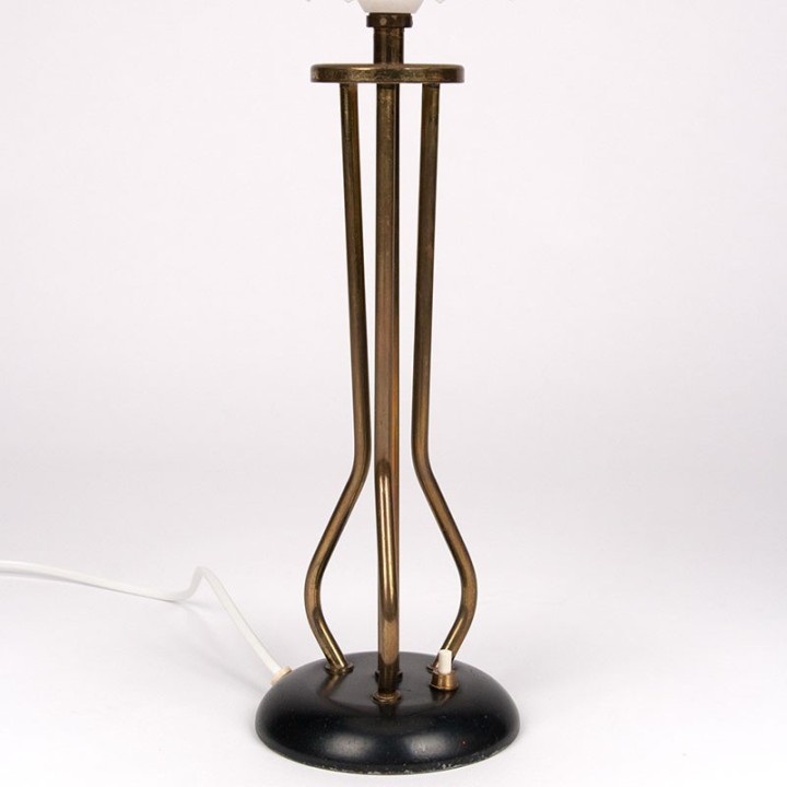 Set of Mid-Century vintage table lamps with brass details
