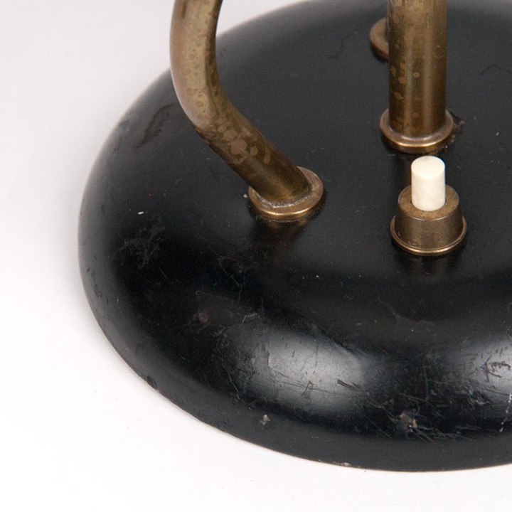 Set of Mid-Century vintage table lamps with brass details