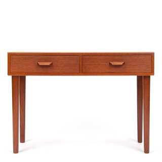 Teakhouten Deens Mid-Century kastje met 2 kleine lades