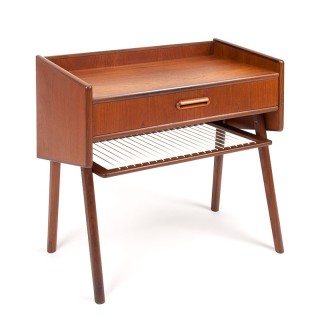 Teak Vintage Mid-Century Small Cabinet with Drawer