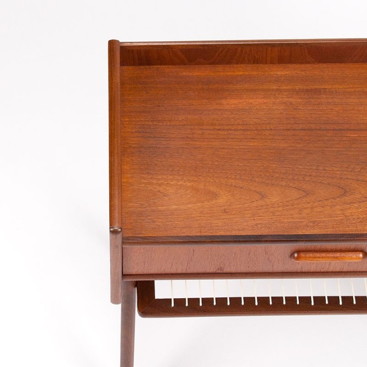 Teakhouten vintage Mid-Century kleine kast met lade