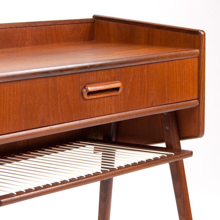 Teakhouten vintage Mid-Century kleine kast met lade