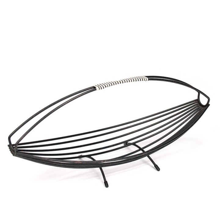 Vintage 1950s metal wire fruit bowl