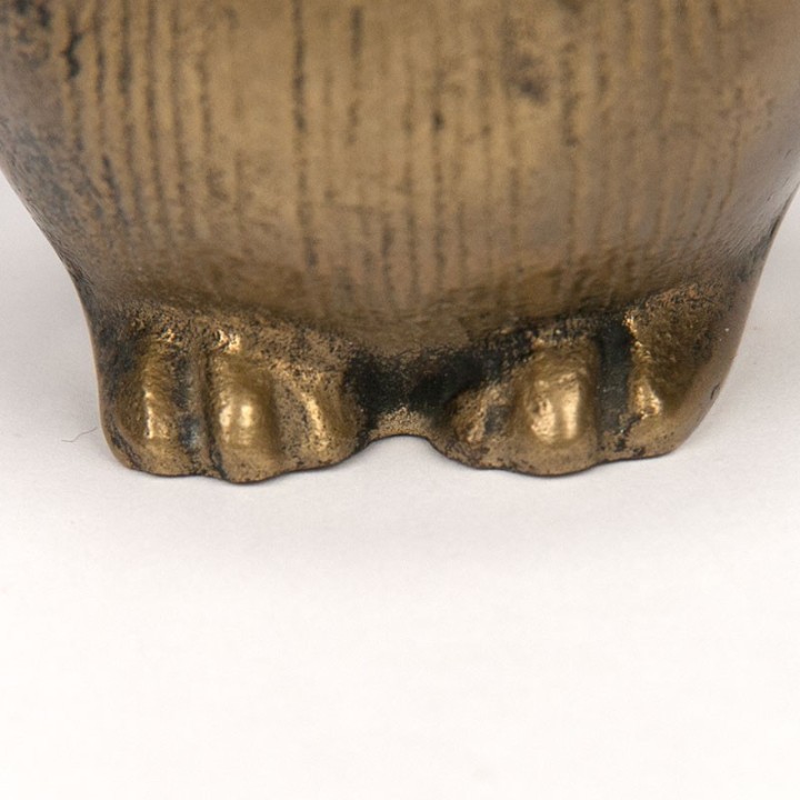 Vintage small brass statue of an owl