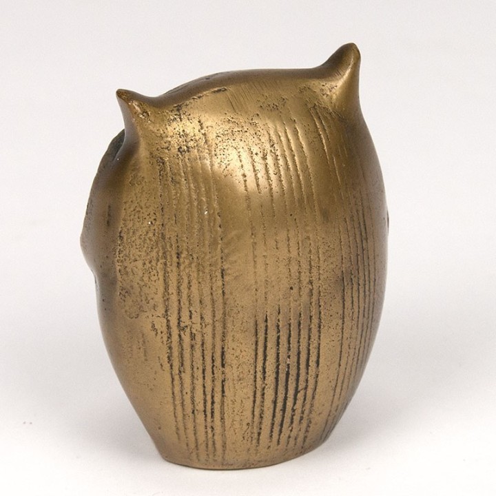 Vintage small brass statue of an owl