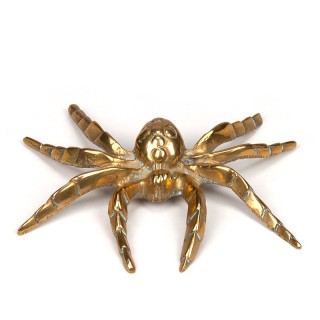 Brass small vintage statue of a spider