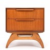 Danish vintage teak cabinet with 2 drawers on oak frame
