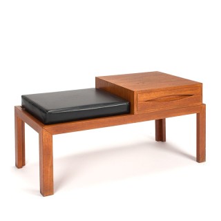 Mid-Century Danish telephone table/bench in teak with seat