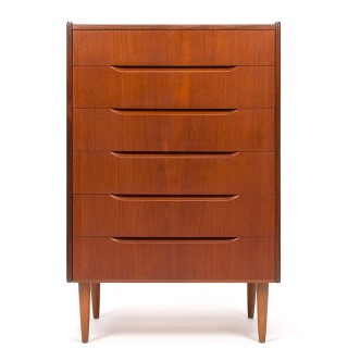 Teakhouten Mid-Century Deense vintage ladekast