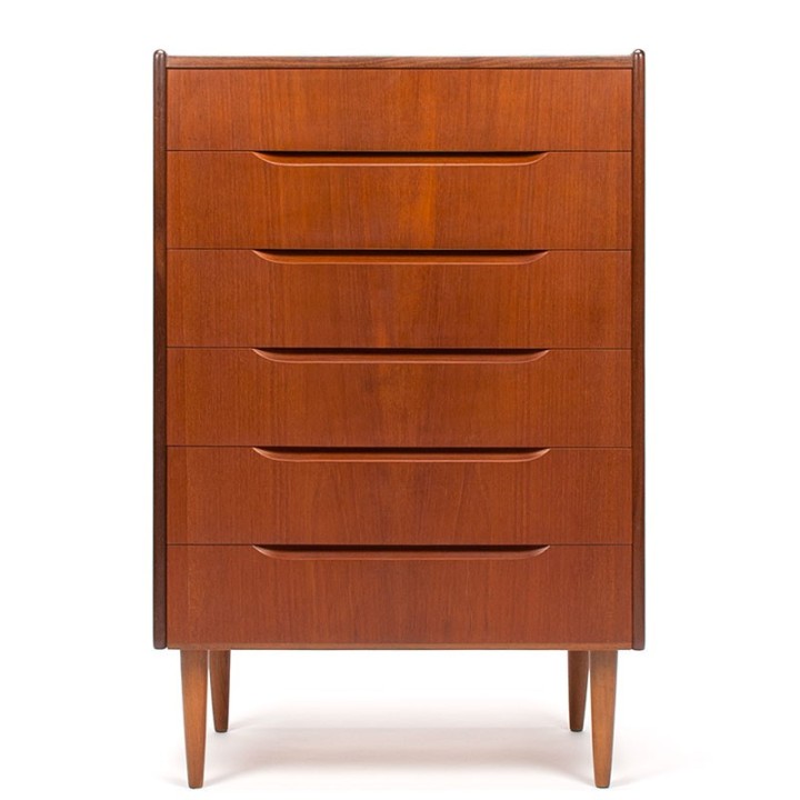 Teakhouten Mid-Century Deense vintage ladekast