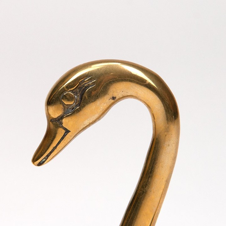 Mid-Century vintage set of 2 brass swans