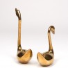 Mid-Century vintage set of 2 brass swans