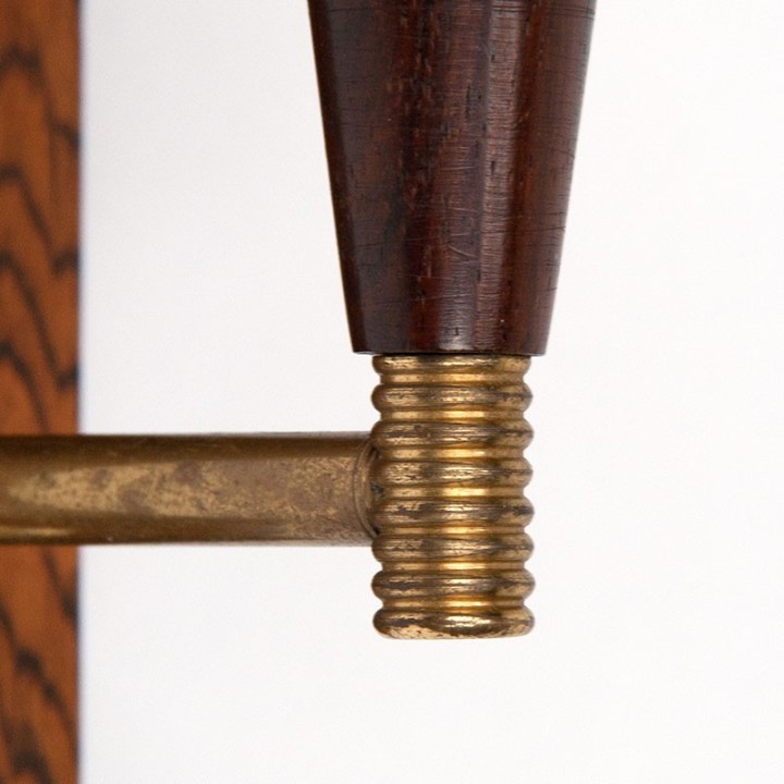 Palissanderhouten Deense vintage wandlamp E.S. Horn