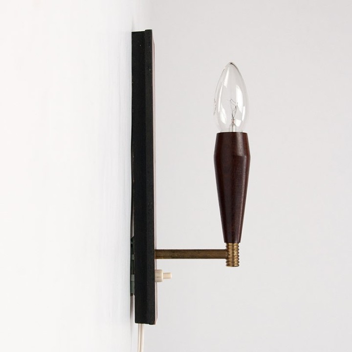 Rosewood Danish vintage wall lamp E.S. Horn