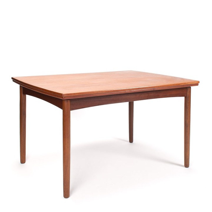 Teakhouten Deense vintage uitschuifbare eettafel jaren zestig