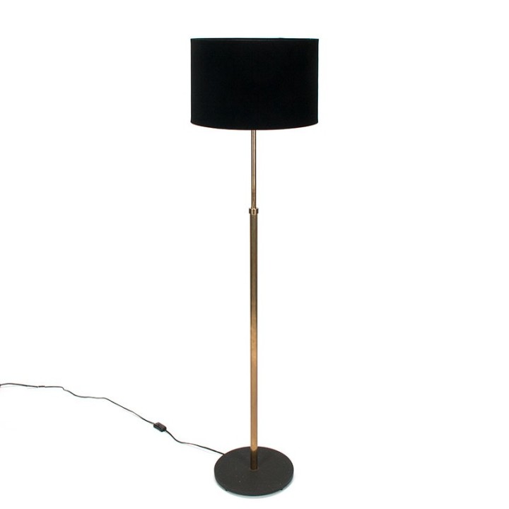 Mid-century Danish floor lamp in brass and powder-coated metal