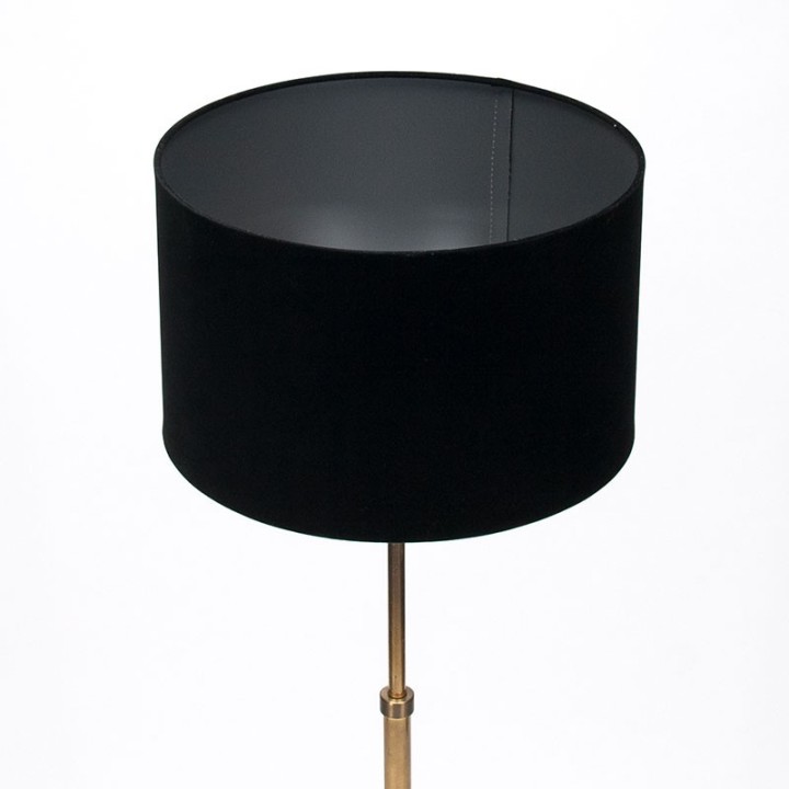 Mid-century Deense vloerlamp in messing en gemoffeld metaal