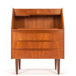 Mid-Century Danish vintage secretary desk with pull-out worktop