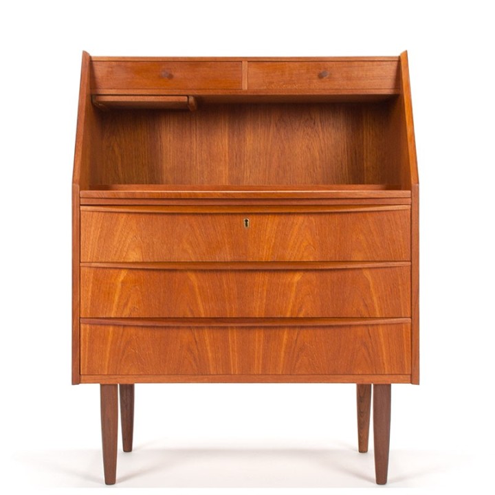 Mid-Century Deense vintage secretaire uitschuifbaar werkblad