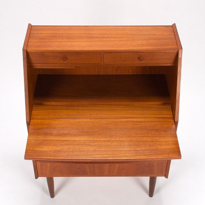 Mid-Century Danish vintage secretary desk with pull-out worktop