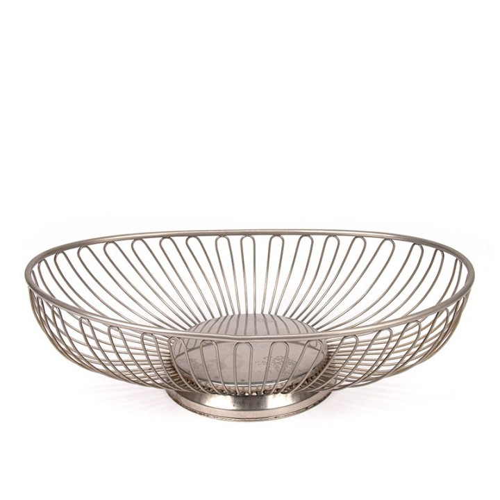 Vintage ovaal model metalen brood- en/of fruitschaal