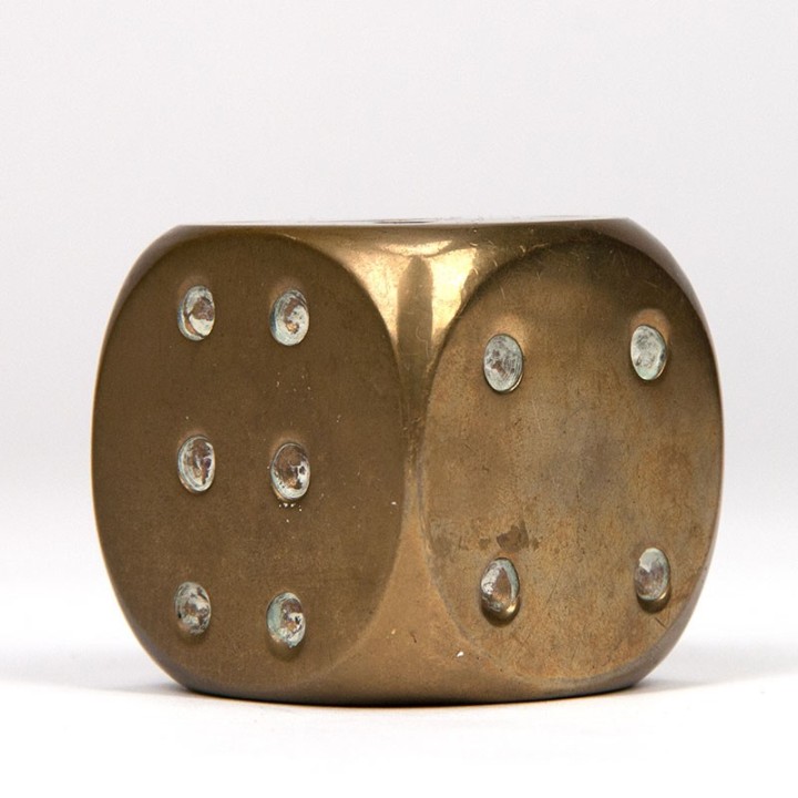 Decoratieve Mid-Century messing dobbelsteen