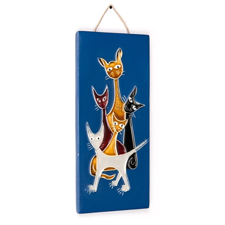 Flora Plateel Gouda vintage wandtegel met katten