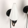 Set of Danish vintage wall lamps with opaline glass