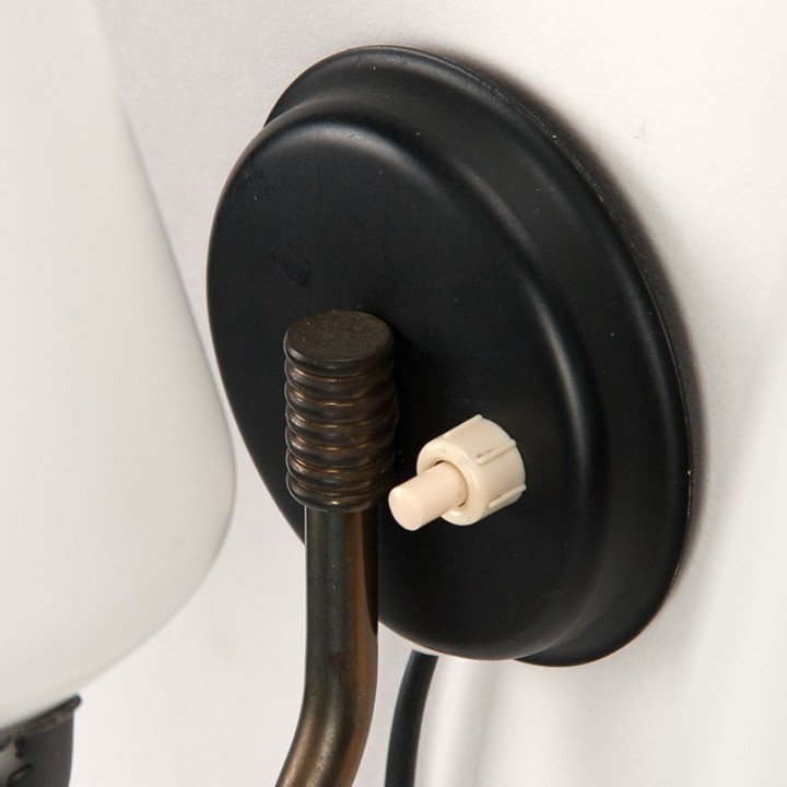 Set of Danish vintage wall lamps with opaline glass