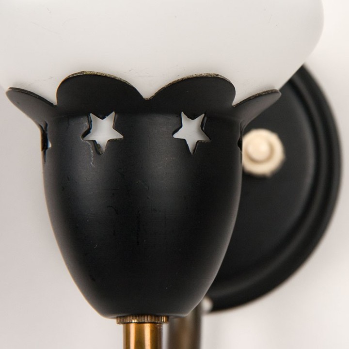 Set Deense vintage wandlampen met opaline glas