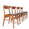 Model 210 set of 4 vintage Farstrup dining table chairs