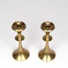 Danish set of 2 vintage brass candlesticks