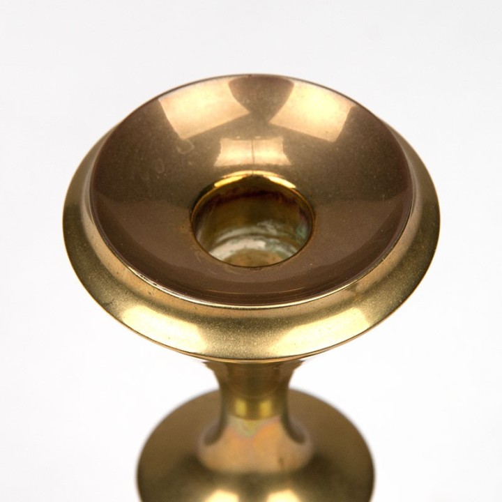 Danish set of 2 vintage brass candlesticks