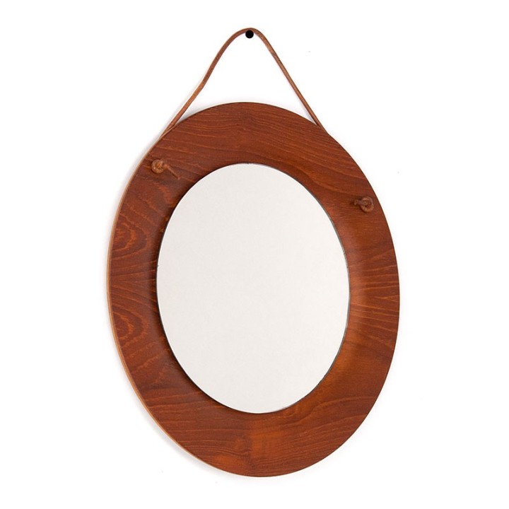 Rond model Mid-Century Deens klein spiegeltje
