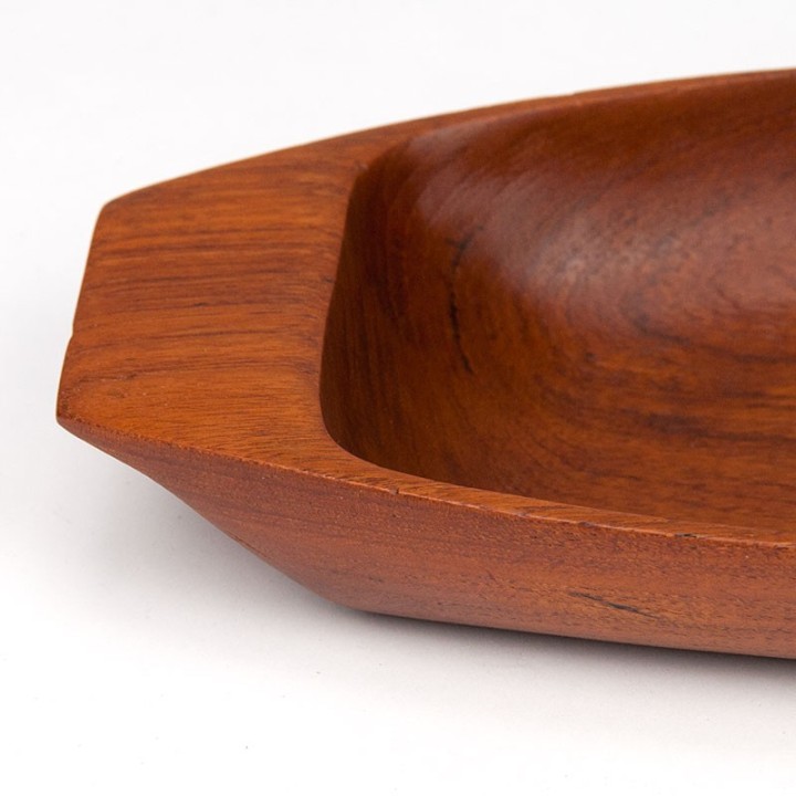 Ovaal model vintage teakhouten schaal