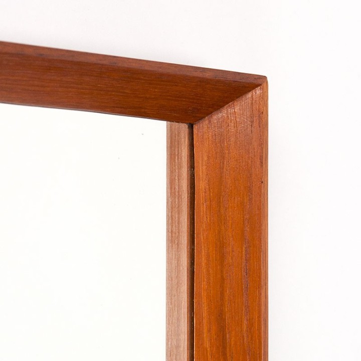 Mid-Century Deense vintage spiegel met klein messing detail