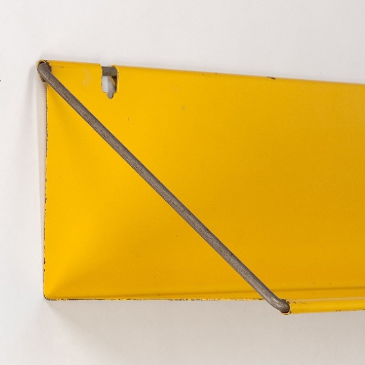 't Spectrum Mid-Century vintage yellow metal wall shelf
