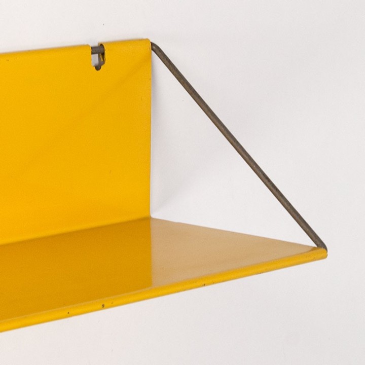 't Spectrum Mid-Century vintage geel metalen wandplank