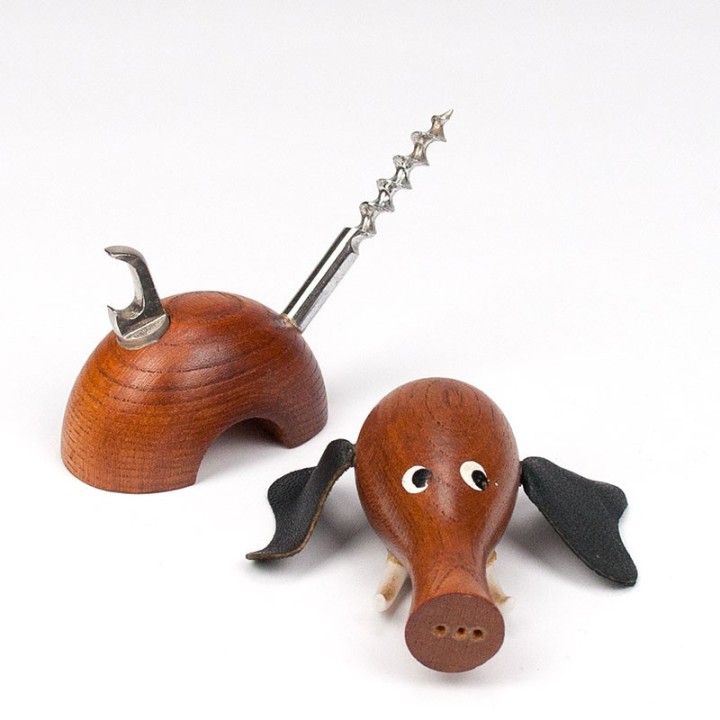 Mid-Century Deense vintage opener als olifant