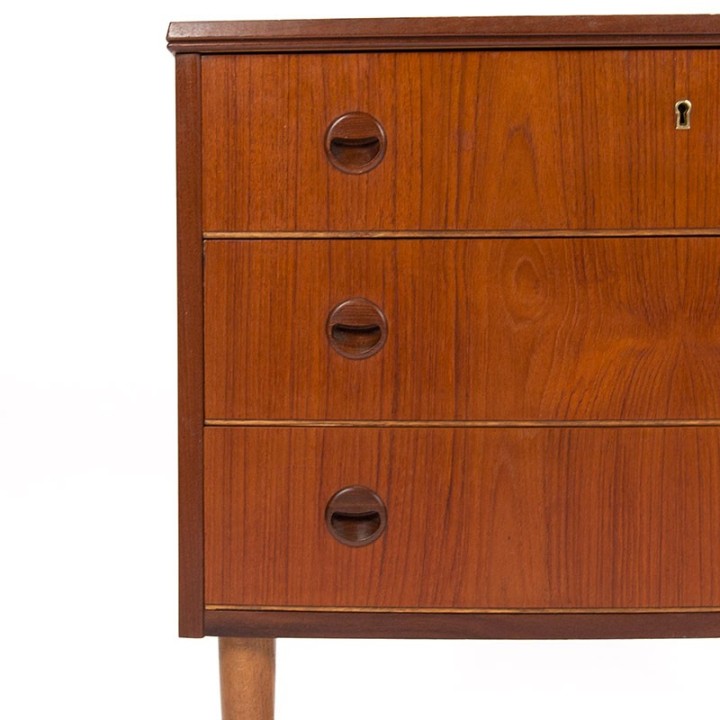 Chest of drawers with 3 drawers Mid-Century vintage Danish model