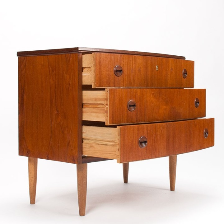 Chest of drawers with 3 drawers Mid-Century vintage Danish model