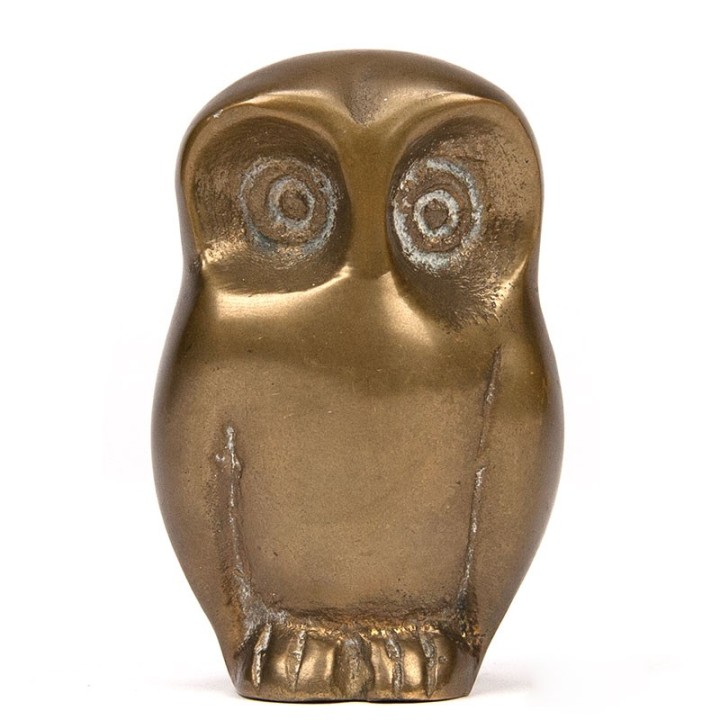 Caravell vintage brass statue of an owl