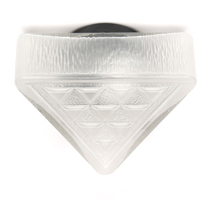 Plafond-/ wandlamp vintage glazen driehoek model