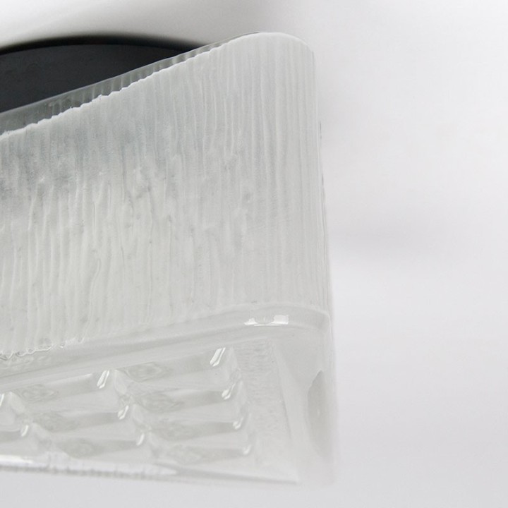 Plafond-/ wandlamp vintage glazen driehoek model