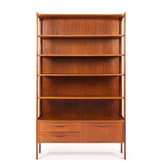 Mid-Century teakhouten Deense vintage boekenkast