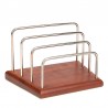 Teak with chrome vintage Danish letter holder