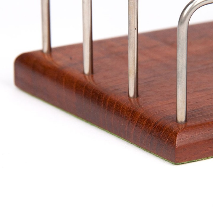 Teak with chrome vintage Danish letter holder