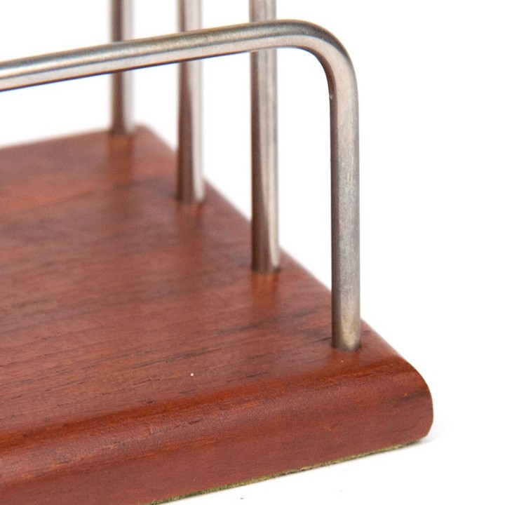 Teak met chromen vintage Deense briefhouder