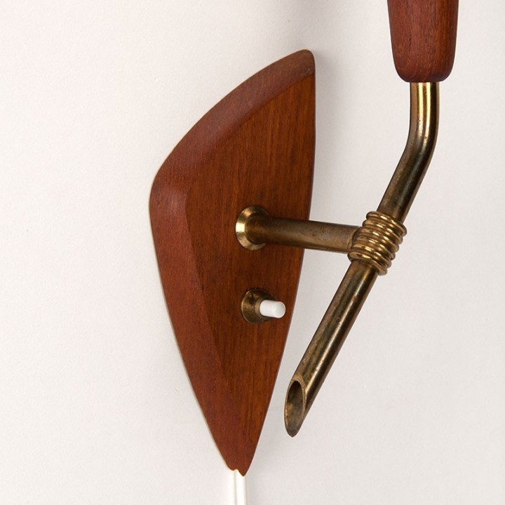 Deens wandlampje met klemkapje vintage jaren 50